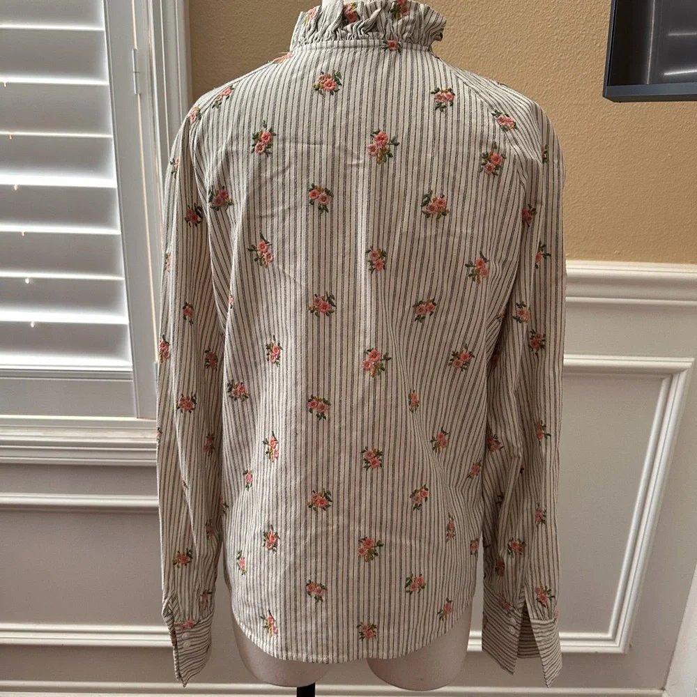 Sézane Louna Floral Button-Up Blouse 38 - Picture 3 of 5